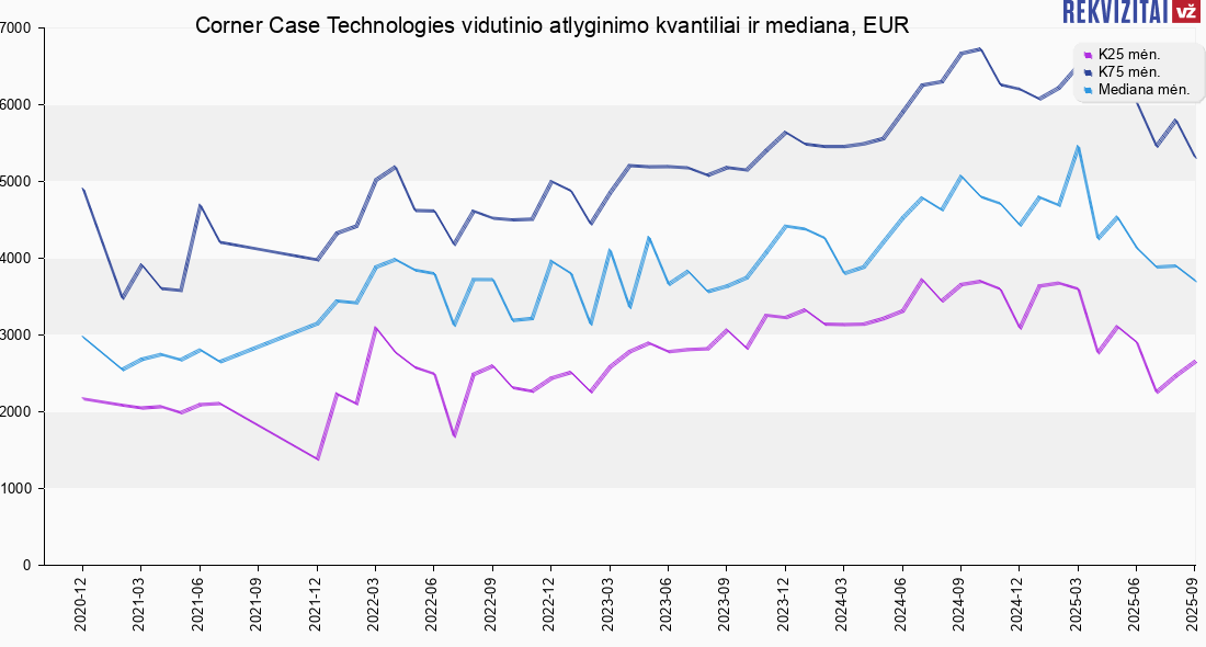 Corner Case Technologies UAB atlyginimų vidurkis. Rekvizitai.lt