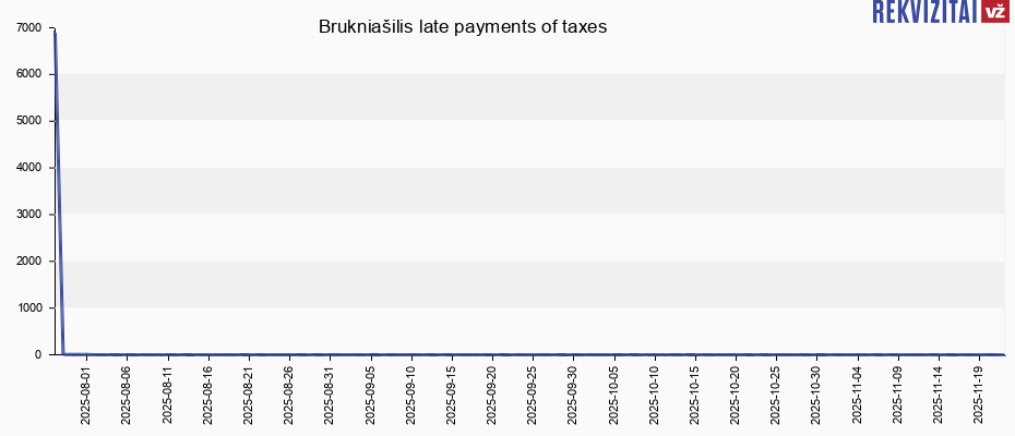 Brukniašilis late payments of taxes