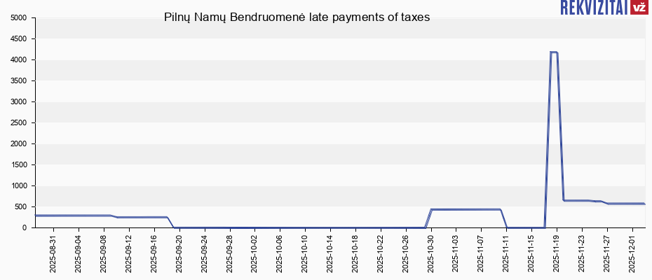 Pilnų Namų Bendruomenė late payments of taxes