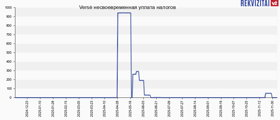 Versė несвоевременная уплата налогов