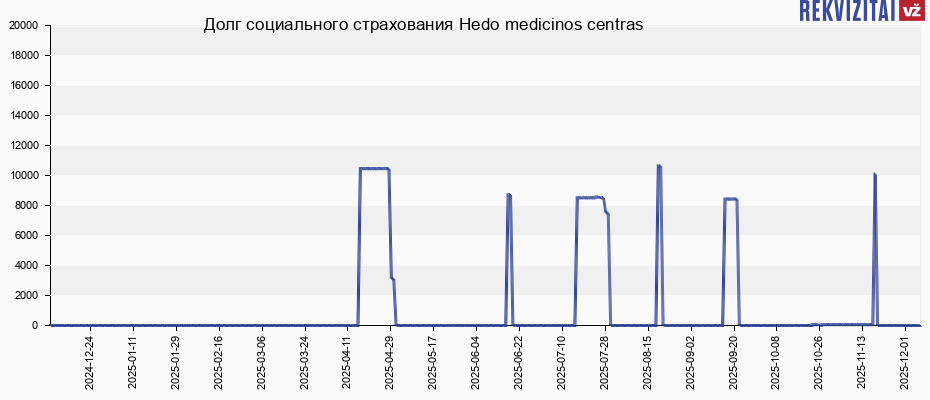 Долг социального страхования Hedo medicinos centras