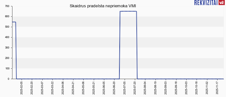 Skaidrus pradelsta nepriemoka VMI